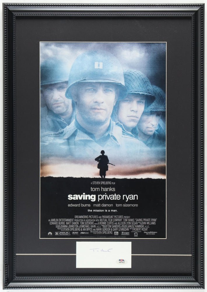 Tom Hanks Signed "Saving Private Ryan" Custom Framed Cut Display (Beckett & PSA), Autographed Memorabilia
