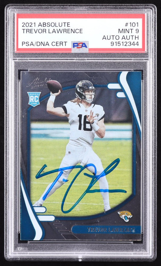 Trevor Lawrence Signed 2021 Absolute #101 RC (PSA 9) Rookie Card - Price Is Right Miami