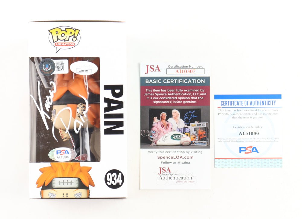 Troy Baker Signed Naruto Pain Funko Pop #934 (PSA JSA Beckett) (view 2)