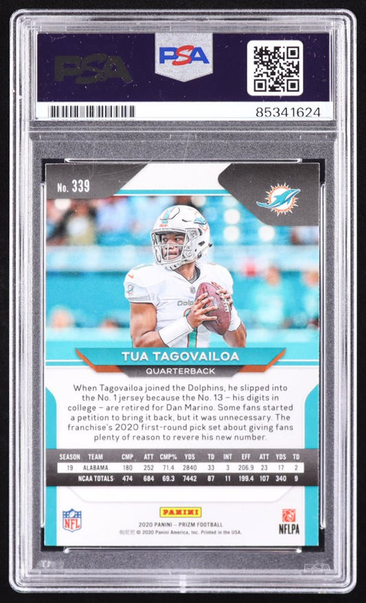 Tua Tagovailoa Signed 2020 Panini Prizm #339 RC (PSA) Rookie Card - Price Is Right Miami