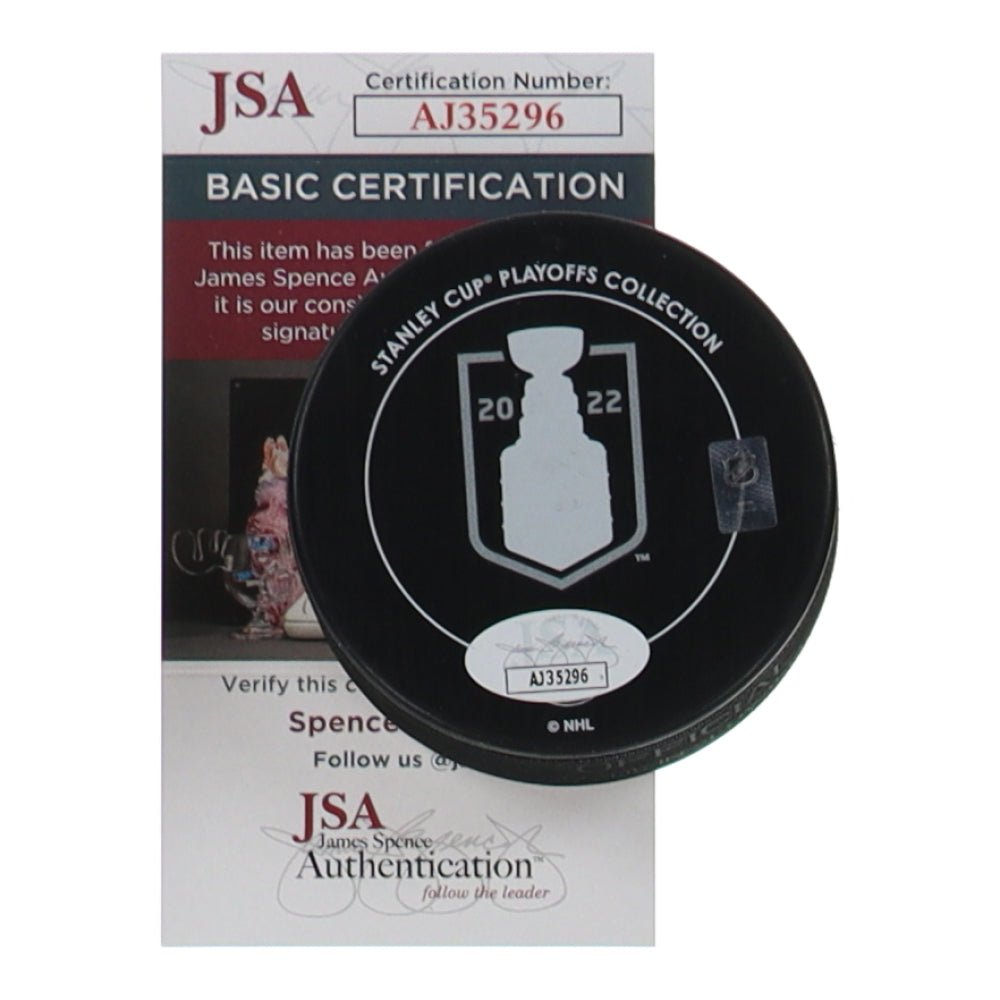 Valeri Nichushkin Signed 2022 Stanley Cup Champions Logo Hockey Puck (JSA) (view 2)