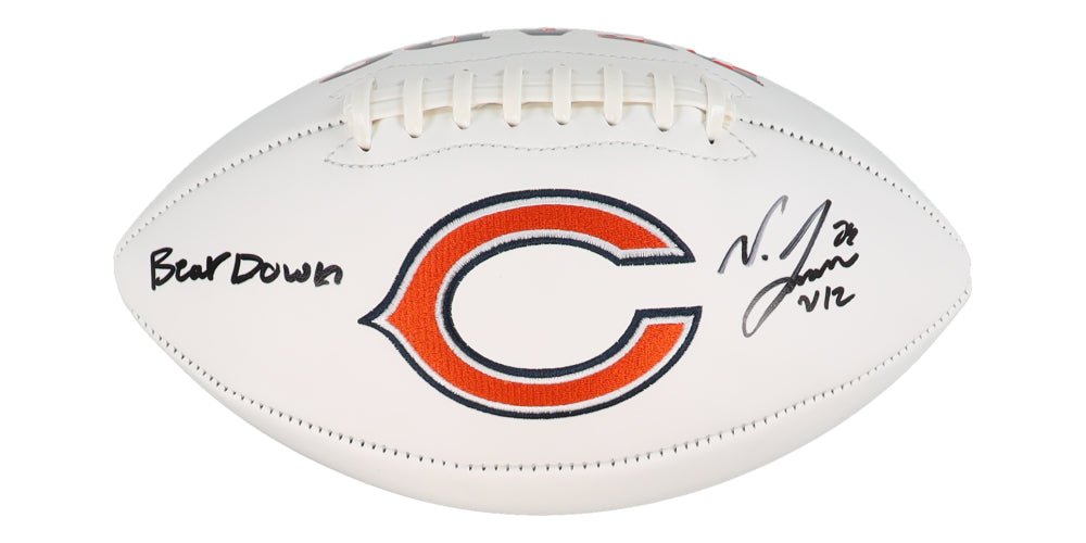 Velus Jones Jr. Signed Bears Logo Football Inscribed "Bear Down" (JSA), Autographed Ball
