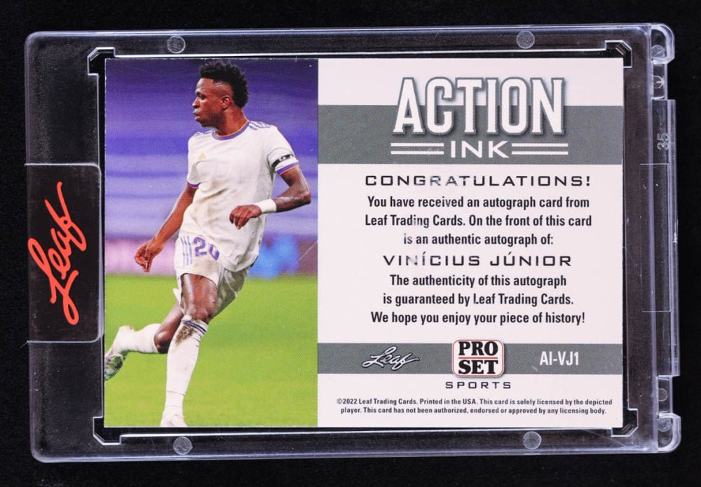 Vinicius Junior 2022 Pro Set Action Ink Green #AIVJ1 #3/3 Serially Numbered #3 / 3, Sports Card