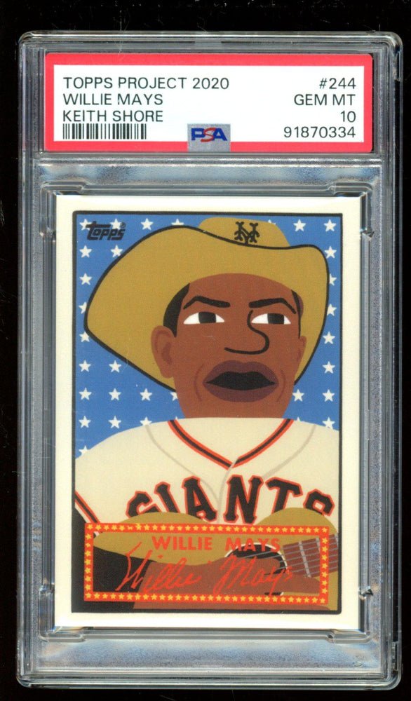 Willie Mays 2020 Topps Project 2020 #244 / 2440* / Keith Shore (PSA 10), Sports Card (view 2)