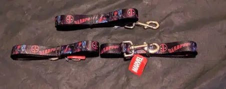 Marvel Deadpool Dog Leash 2-Pack, Snap-Clasp Nylon (New with Tags), Pet Accessories