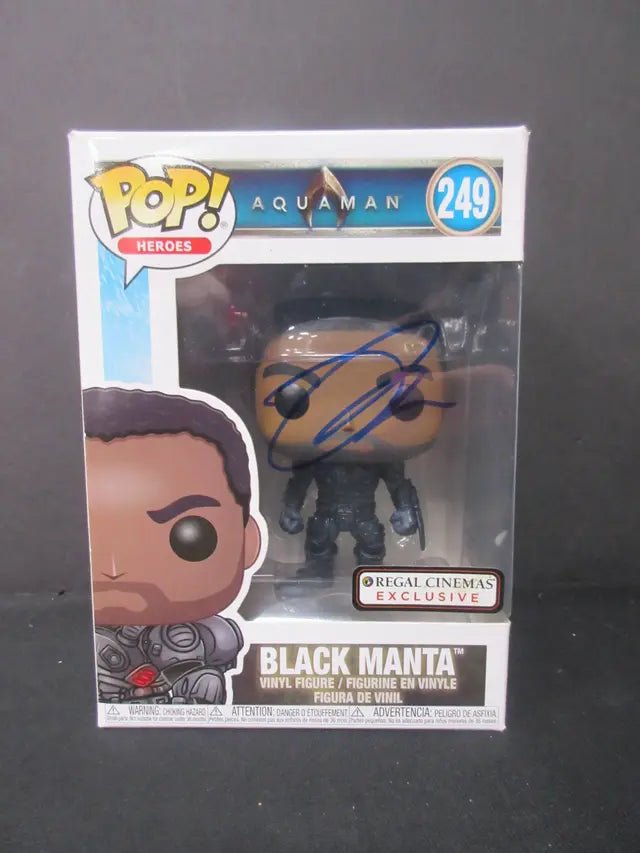 Yahya Abdul Manteen Signed Aquaman  Black Manta Funko Pop Heroes #249 w COA 106654 - Price Is Right Miami