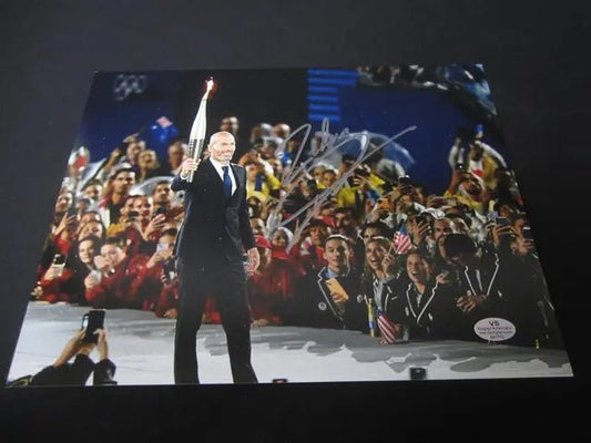 Zinedine Zidane Signed Torch 8x10 Photo W/Coa - Price Is Right Miami