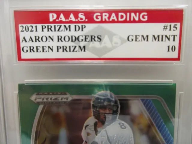Aaron Rodgers 2021 Prizm Draft Picks Green #15 (PAAS 10), Sports Card (view 2)