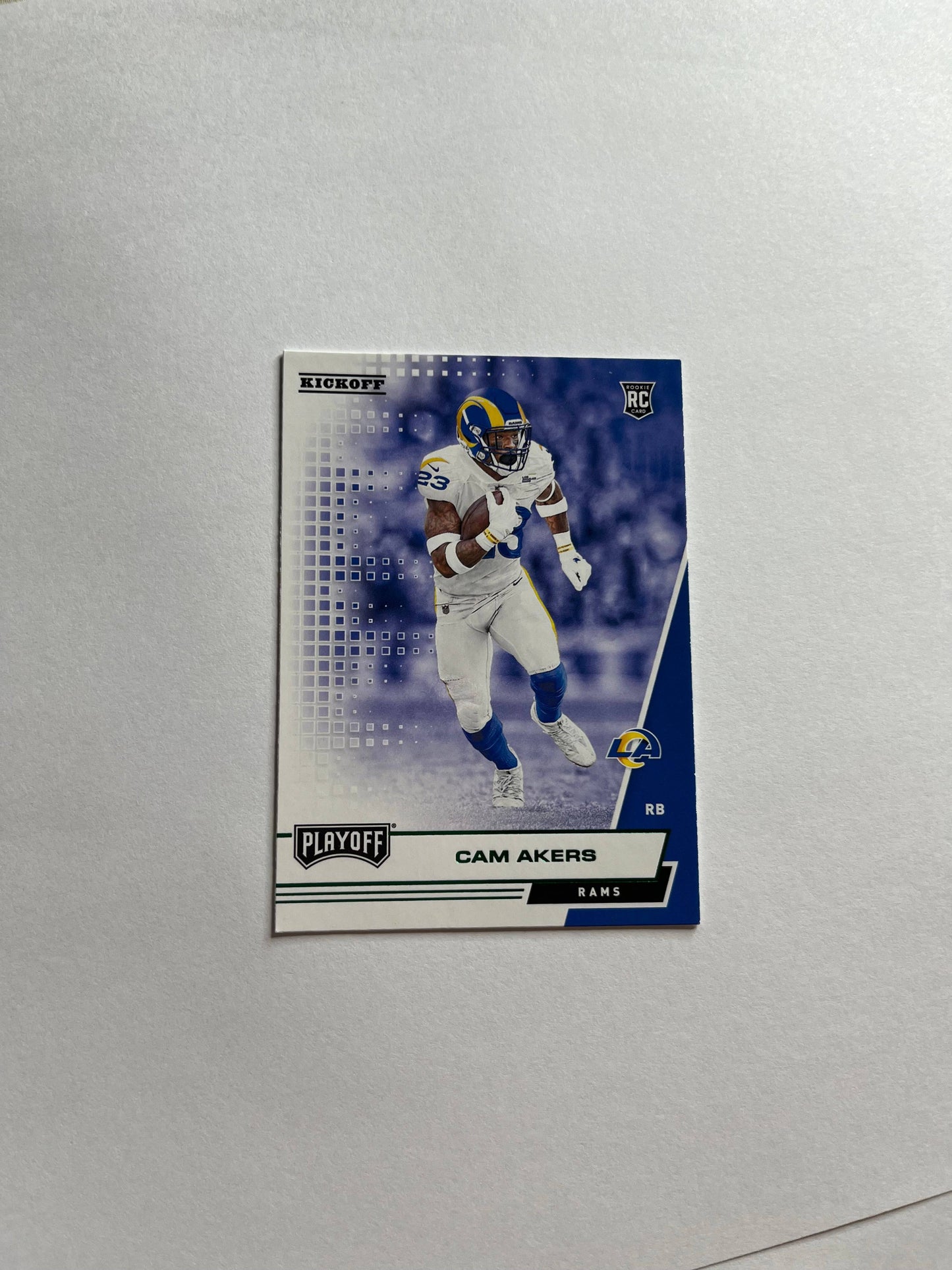 Cam Akers Los Angeles Rams 2020 Playoff Kickoff Green Rookie football card running back RB