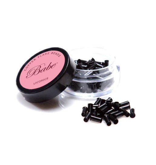 Babe Flare Beads 3.5 mm in Licorice, container of 100 black beads