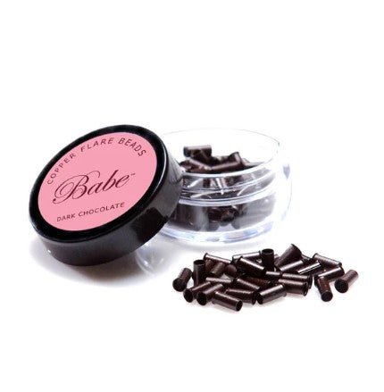 Babe Flare Beads 3.5 mm in Dark Chocolate, container of 100 dark brown beads