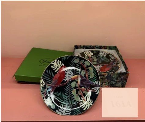 RARE FANCY HOME COLLECTION DESSERT PLATES, TOUCAN SET OF 6 - Price Is Right Miami