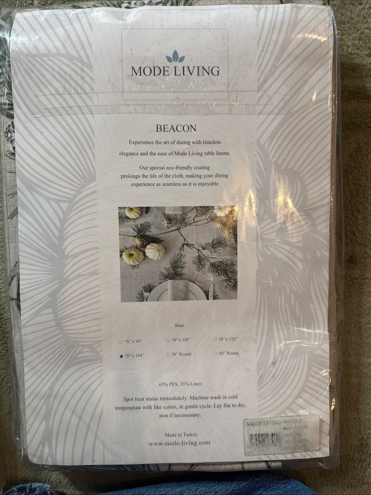 Mode Living Striped Rectangle Tablecloth 70" x 144" Multicolor