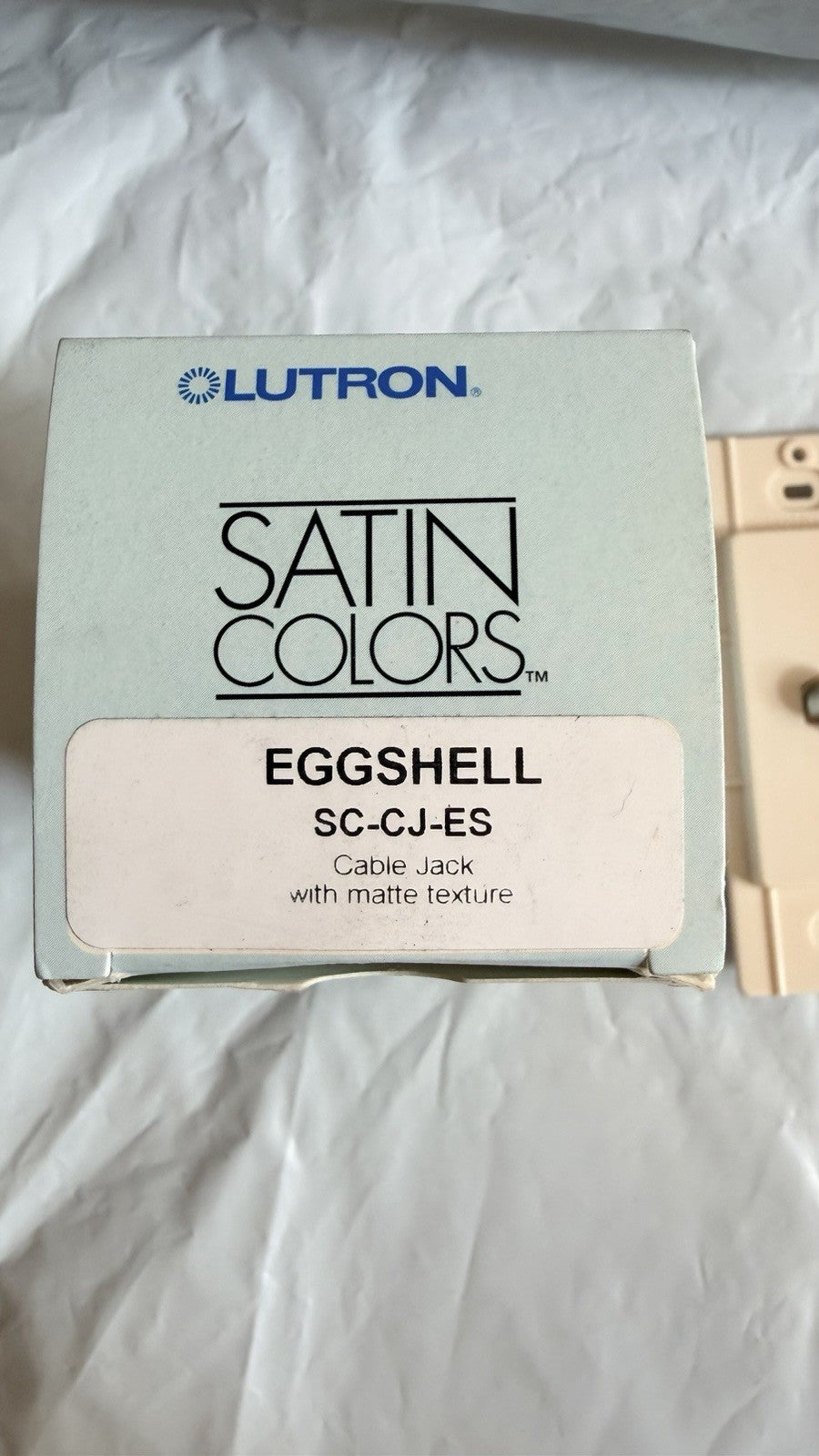 Lutron SC-CJ-ES Satin Colors Cable TV Jack Coaxial F Connector Eggshell