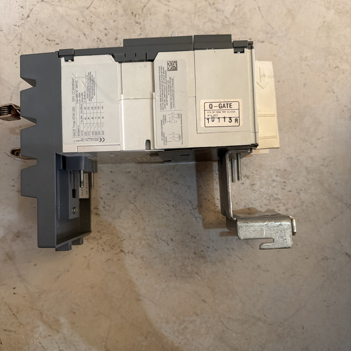 Lot of 3 ABB SACE Tmax XT4 200A 3-Pole Circuit Breakers for ReliaGear Q-GATE Panels