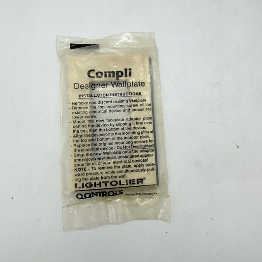 Lightolier Compli Designer Screwless 1-Gang Wallplate Ivory - New Old Stock