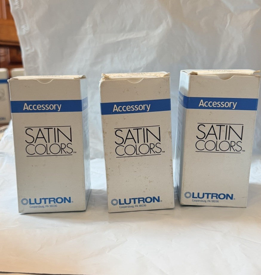 Lot of 3 Lutron Satin Colors SCR-15-ES 15A 125V Receptacles Eggshell