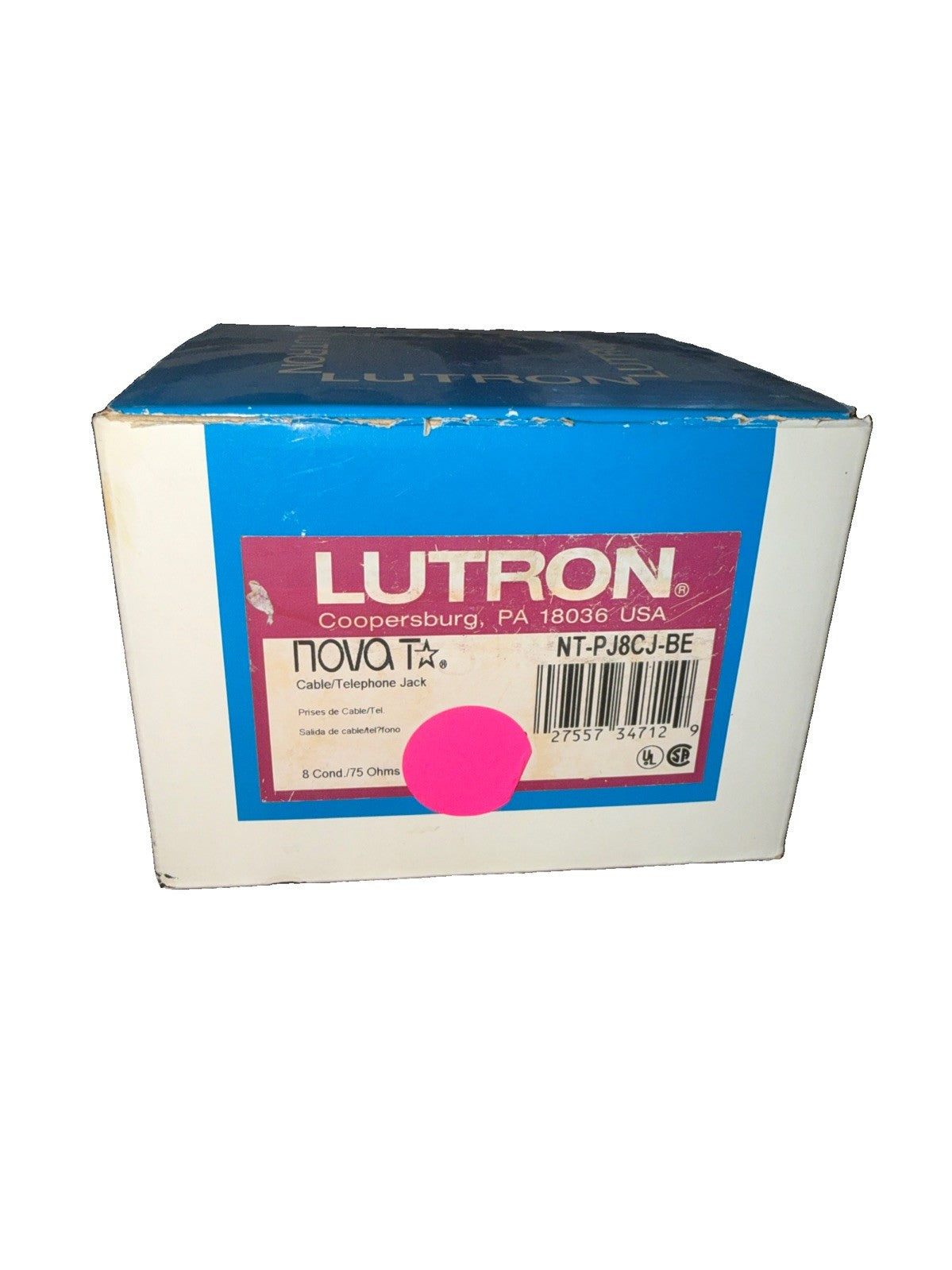 Lutron Nova NT-PJ8CJ-BE Cable / Telephone Jack 8 Conductor 75 Ohm Beige