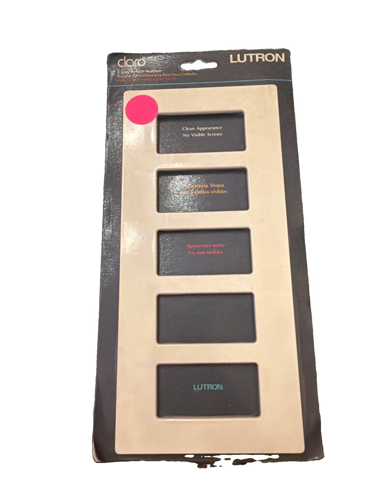 Lutron Claro CW-5-LA 5-Gang Screwless Decorator Wallplate Light Almond