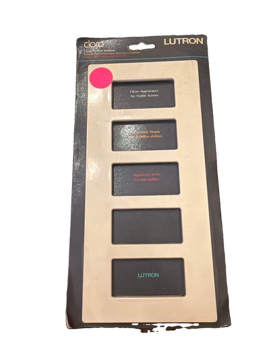 Lutron Claro CW-5-LA 5-Gang Screwless Decorator Wallplate Light Almond