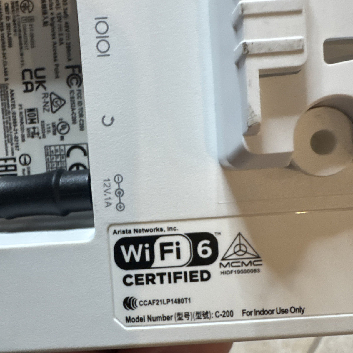 Arista AP-C200 Dual-Band Wireless Access Point 802.11ac / ax PoE 802.3af