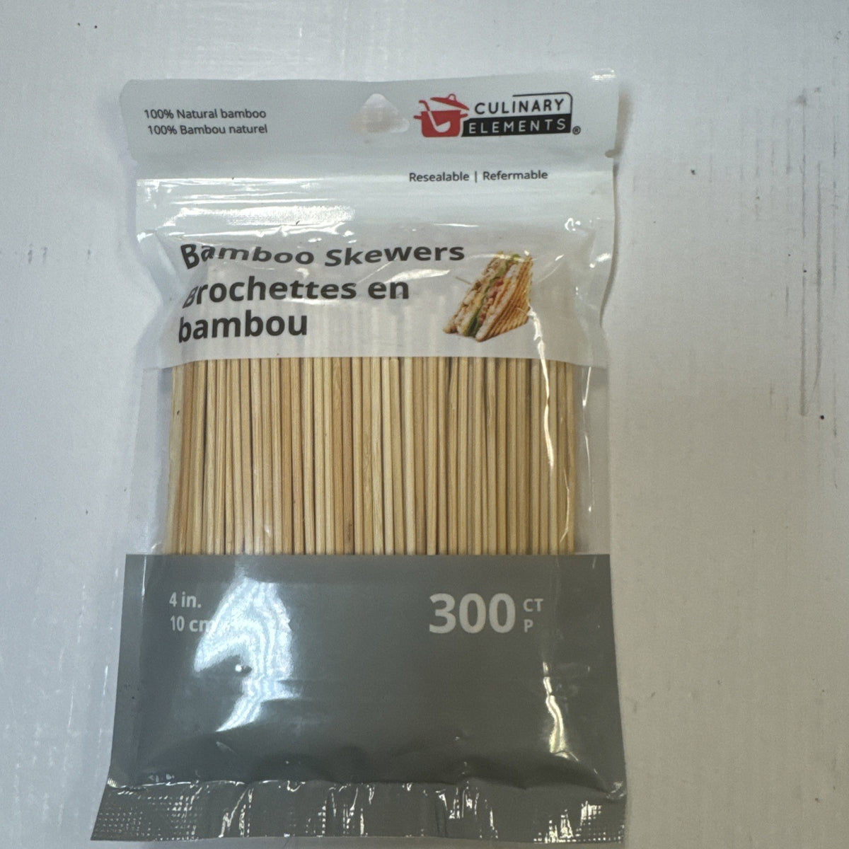 Culinary Elements 4" Bamboo Appetizer Skewers (300-Pack) 16838