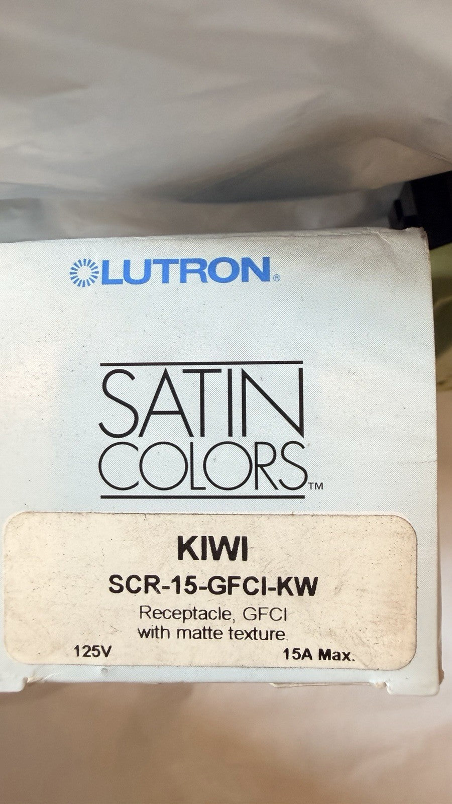 Lutron Satin Colors SCR-15-GFCI-KW 15A 125V GFCI Receptacle Kiwi