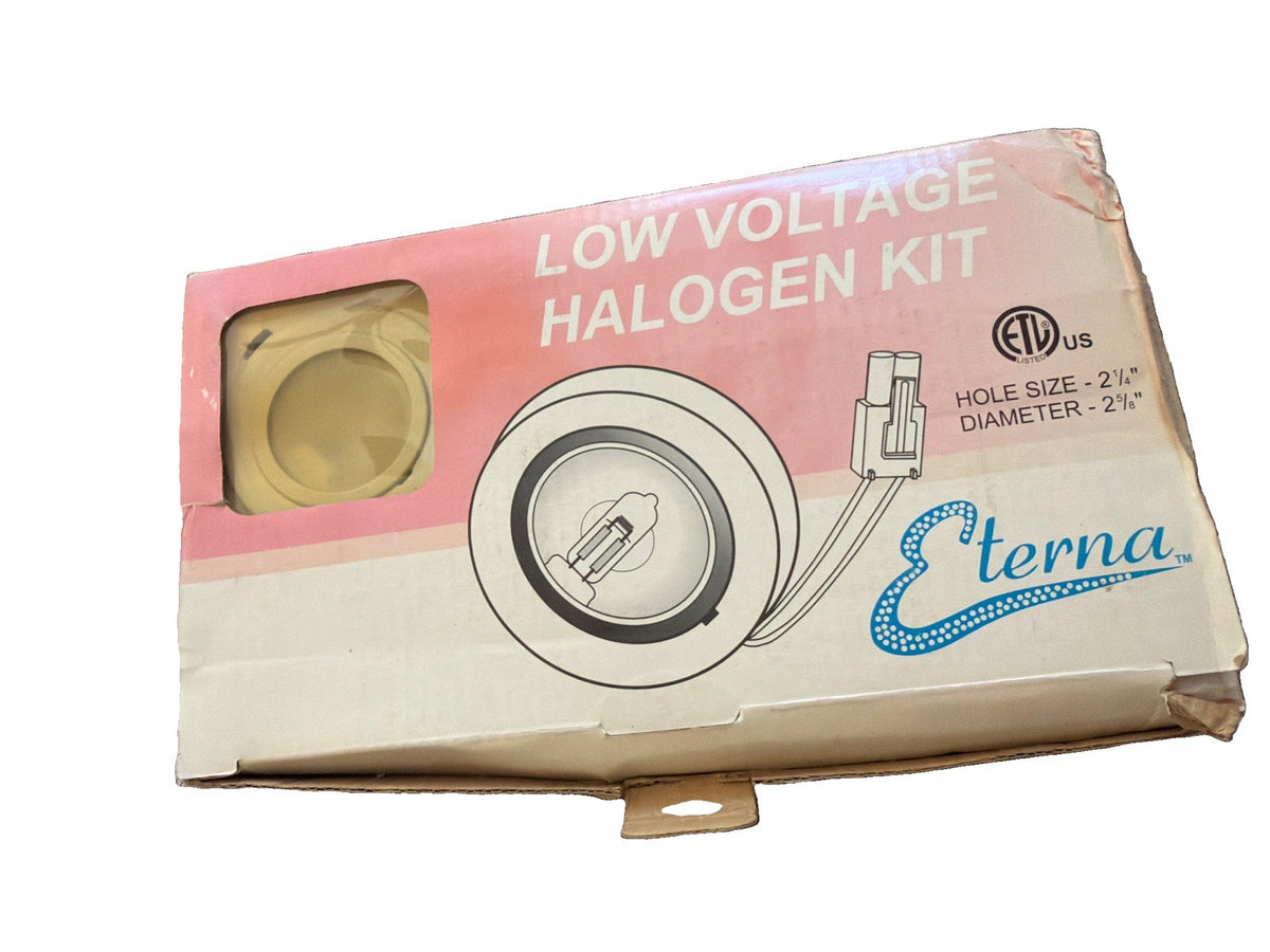 Eterna Low Voltage 12V Halogen Recessed Puck Light Kit 2-1/8" with Transformer