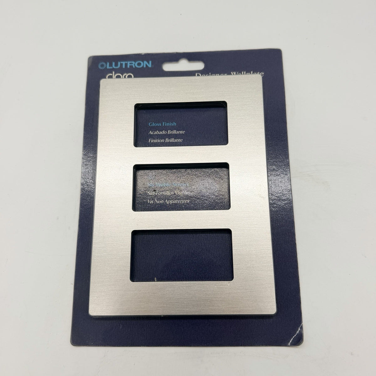 Lutron Claro CW-3-SS 3-Gang Screwless Decorator Wallplate Stainless Steel
