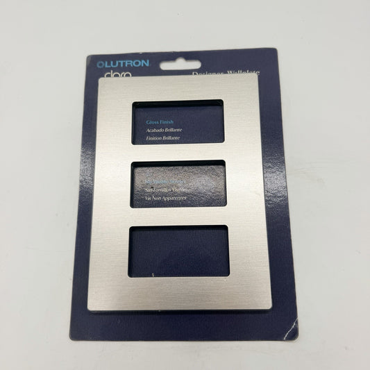 Lutron Claro CW-3-SS 3-Gang Screwless Decorator Wallplate Stainless Steel