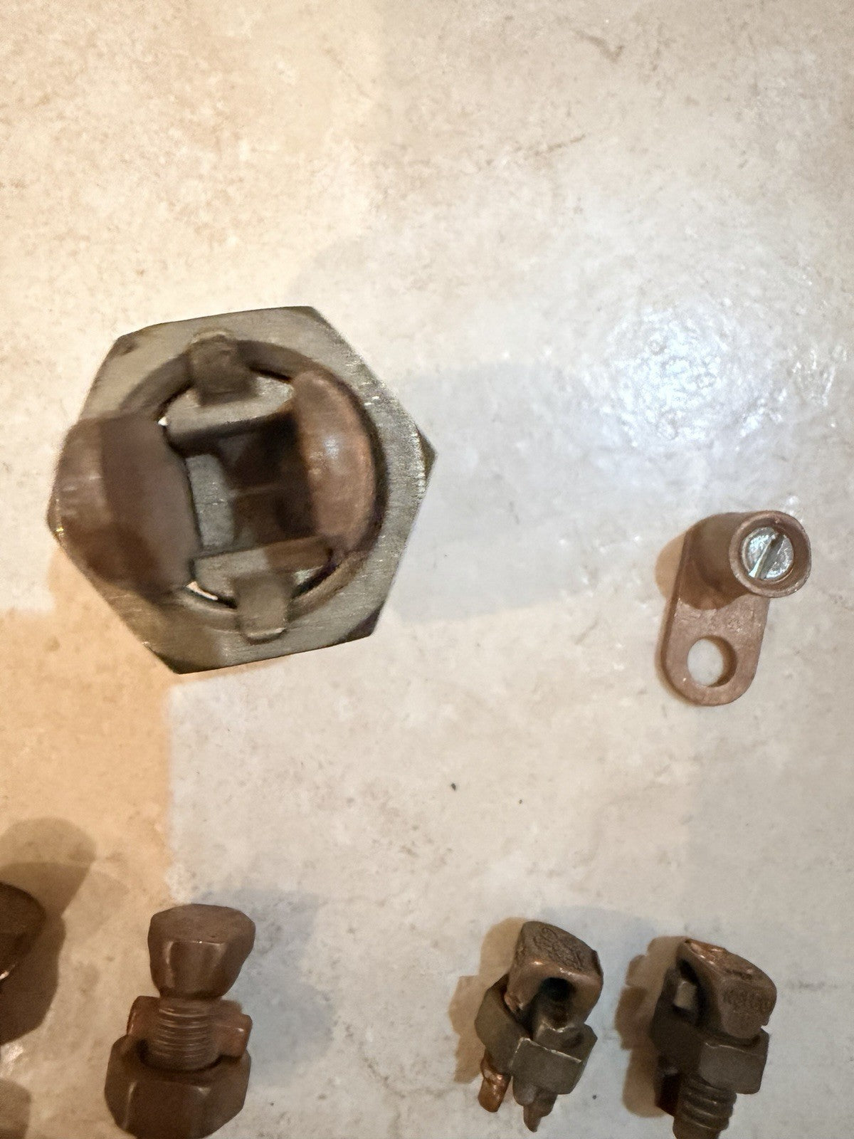 Lot of 9 Copper Split Bolt Wire Connectors and Lug Assorted Sizes