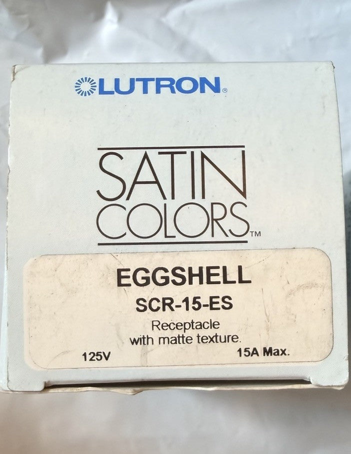 Lot of 3 Lutron Satin Colors SCR-15-ES 15A 125V Receptacles Eggshell