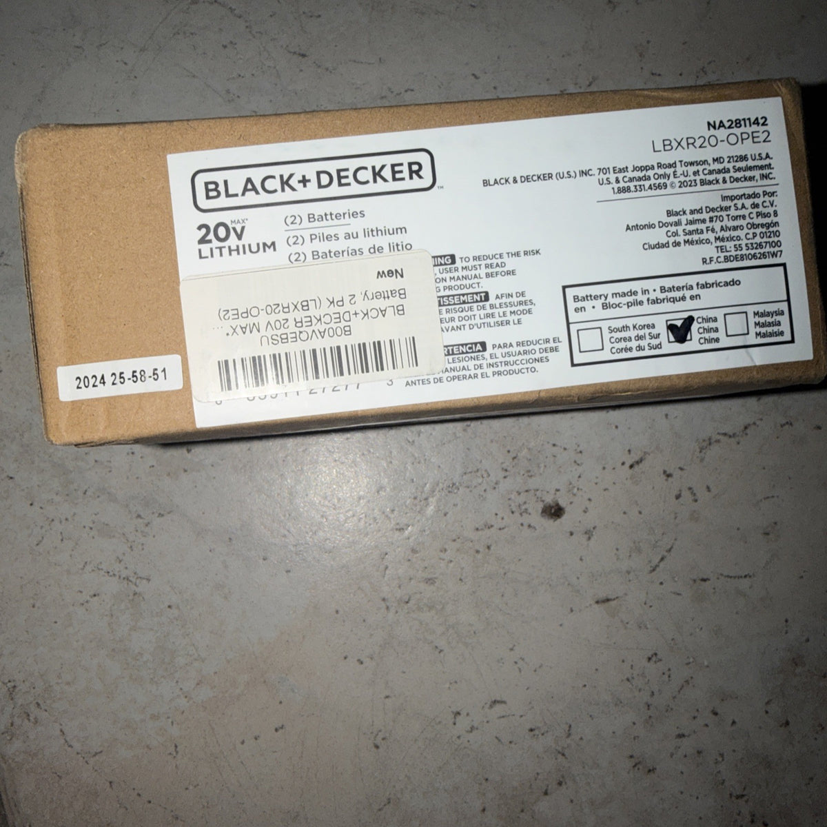 BLACK+DECKER LBXR20-OPE2 20V MAX Lithium-Ion Battery 2-Pack