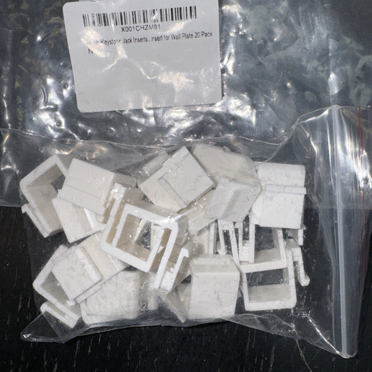 Pack of 20 Blank Keystone Jack Inserts for Wall Plates White