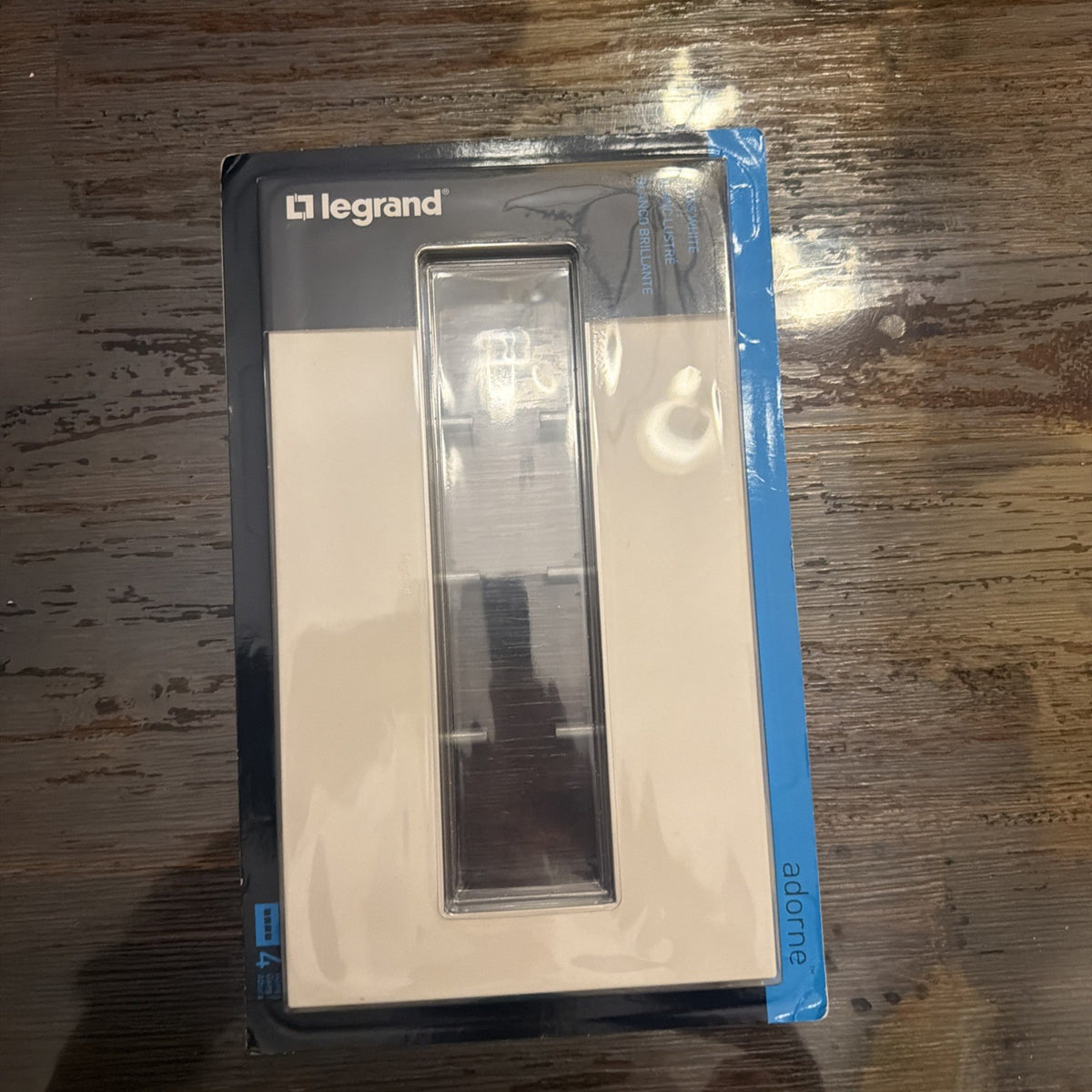 Legrand Adorne 4-Gang Wall Plate Gloss White