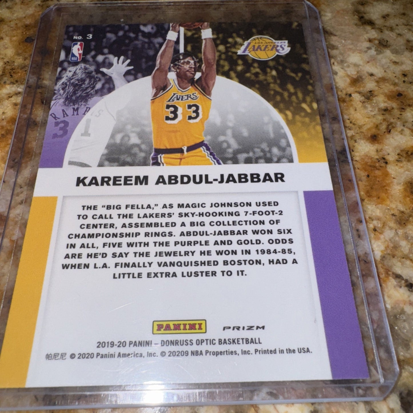 2019-20 Panini Donruss Optic Winner Stays #3 Kareem Abdul-Jabbar Prizm Lakers - photo 2