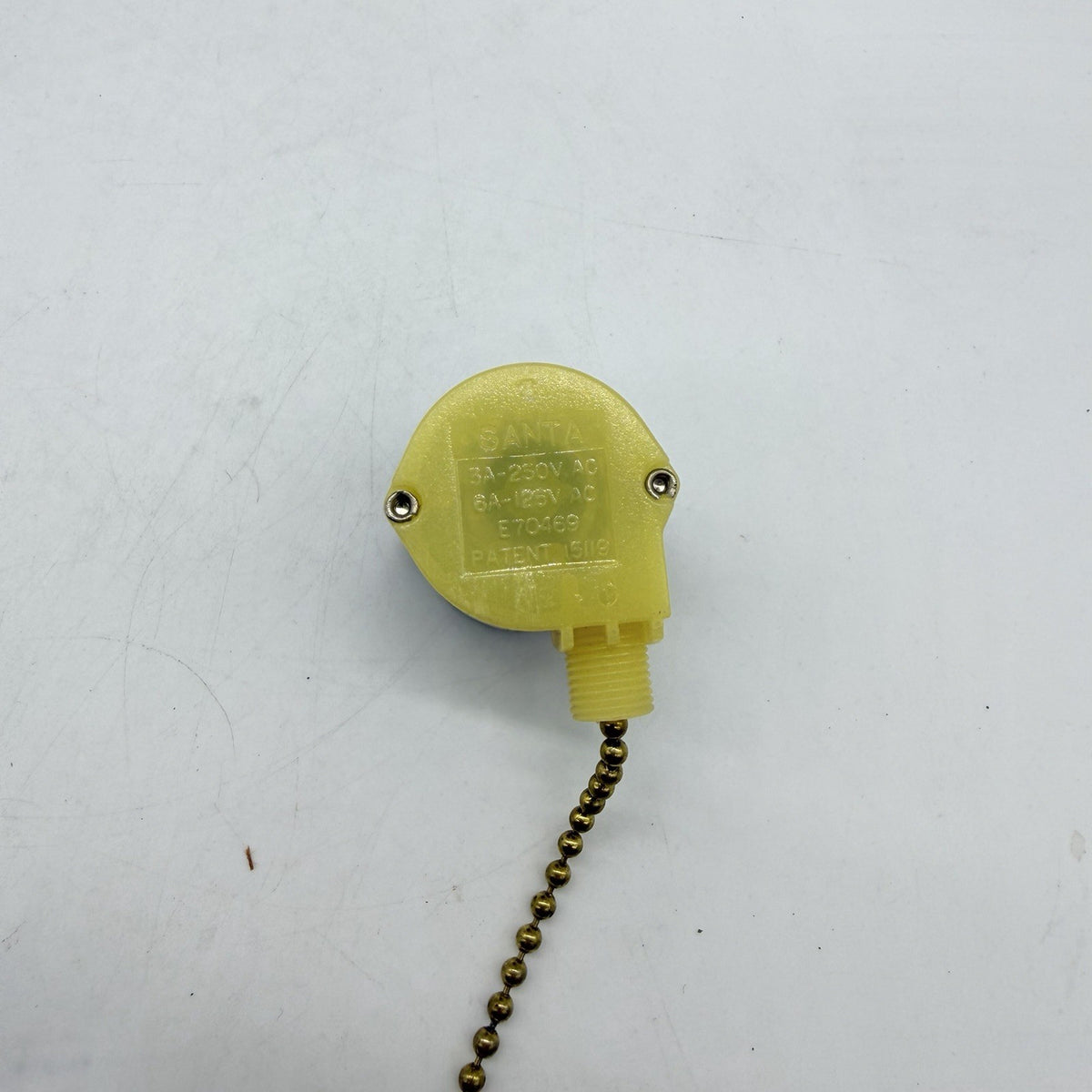 Vintage 2 Circuit Pull Chain Lamp Switch Yellow 6A 120V / 3A 250V
