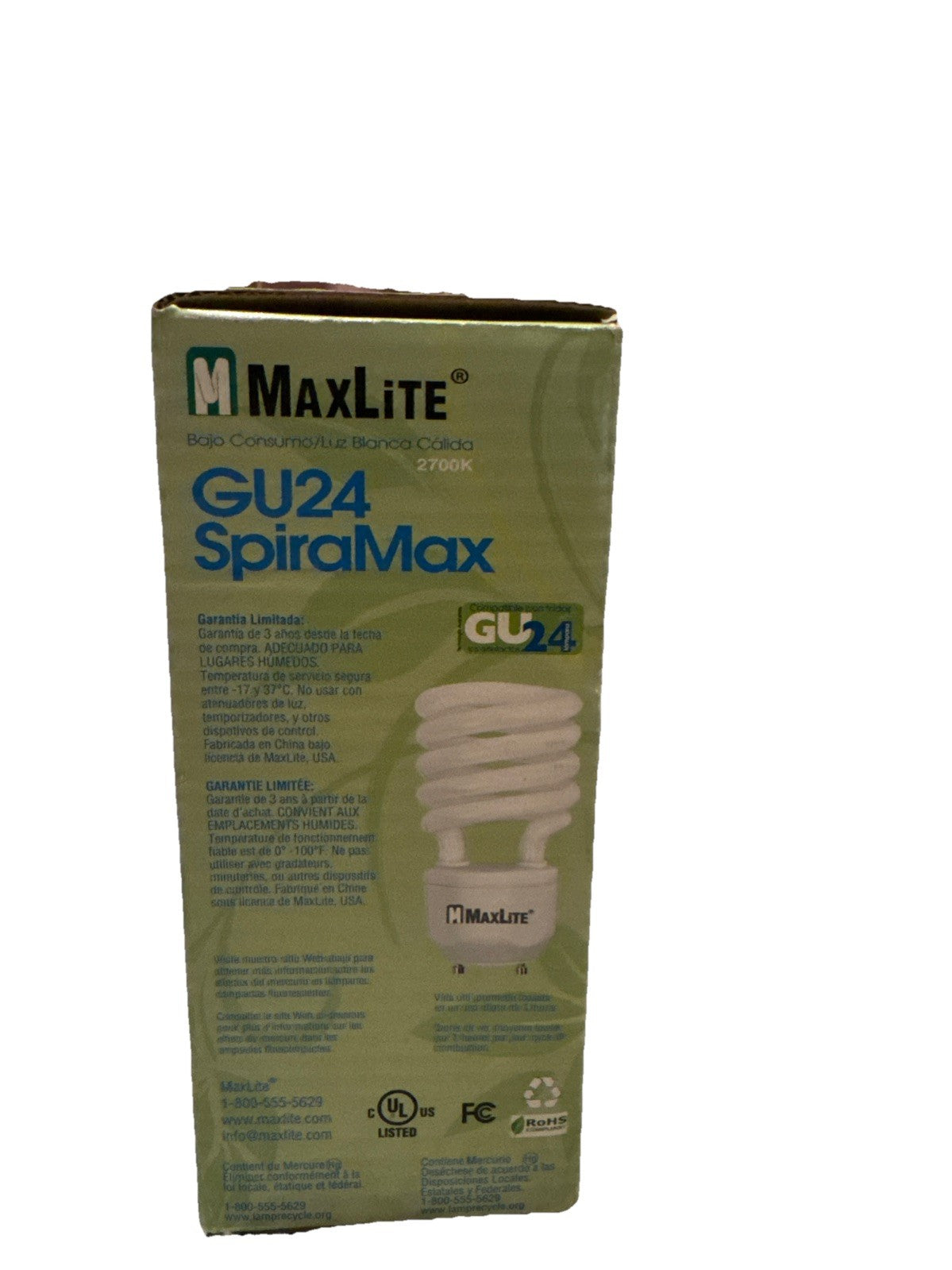 MaxLite SpiraMax GU24 26W CFL Bulb MLS26GUWW 100W Replacement Warm White NEW - photo 2