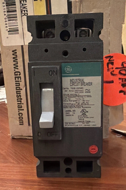 GE TEB122040WL 40 Amp 2-Pole 240V Industrial Circuit Breaker