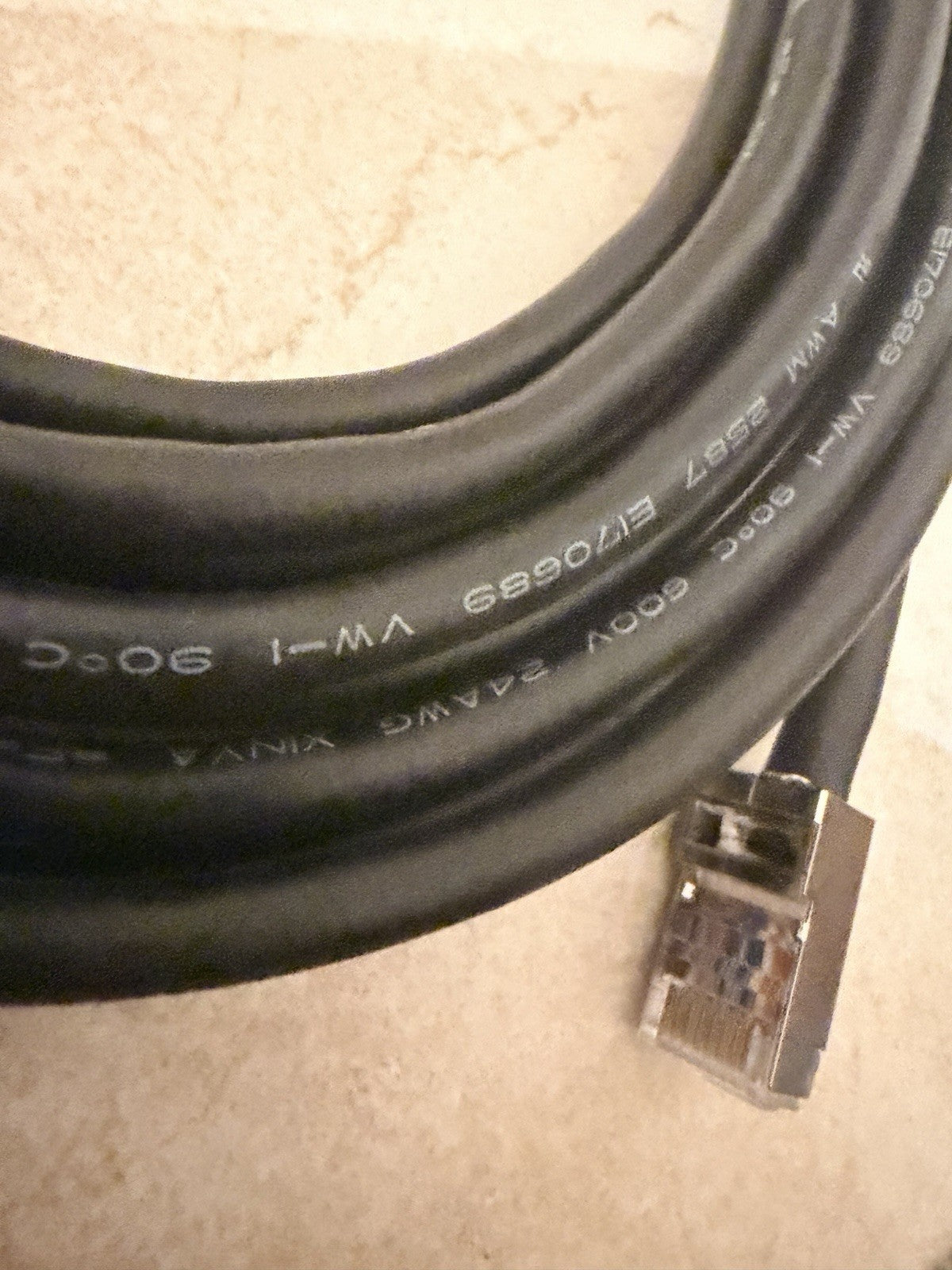 Black RJ45 Cable Right Angle to Straight Metal-Shielded Plugs 24AWG