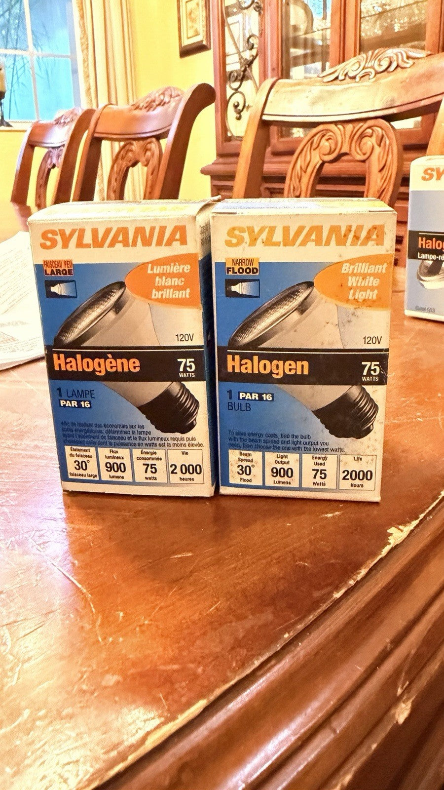 Lot of 2 Sylvania 75PAR16/CAP/NFL/30 75W 120V Halogen PAR16 Narrow Flood Bulbs 59034