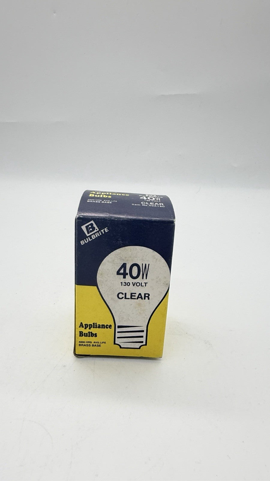 Bulbrite 40W 130V Clear Appliance Light Bulb Long Life Brass Base