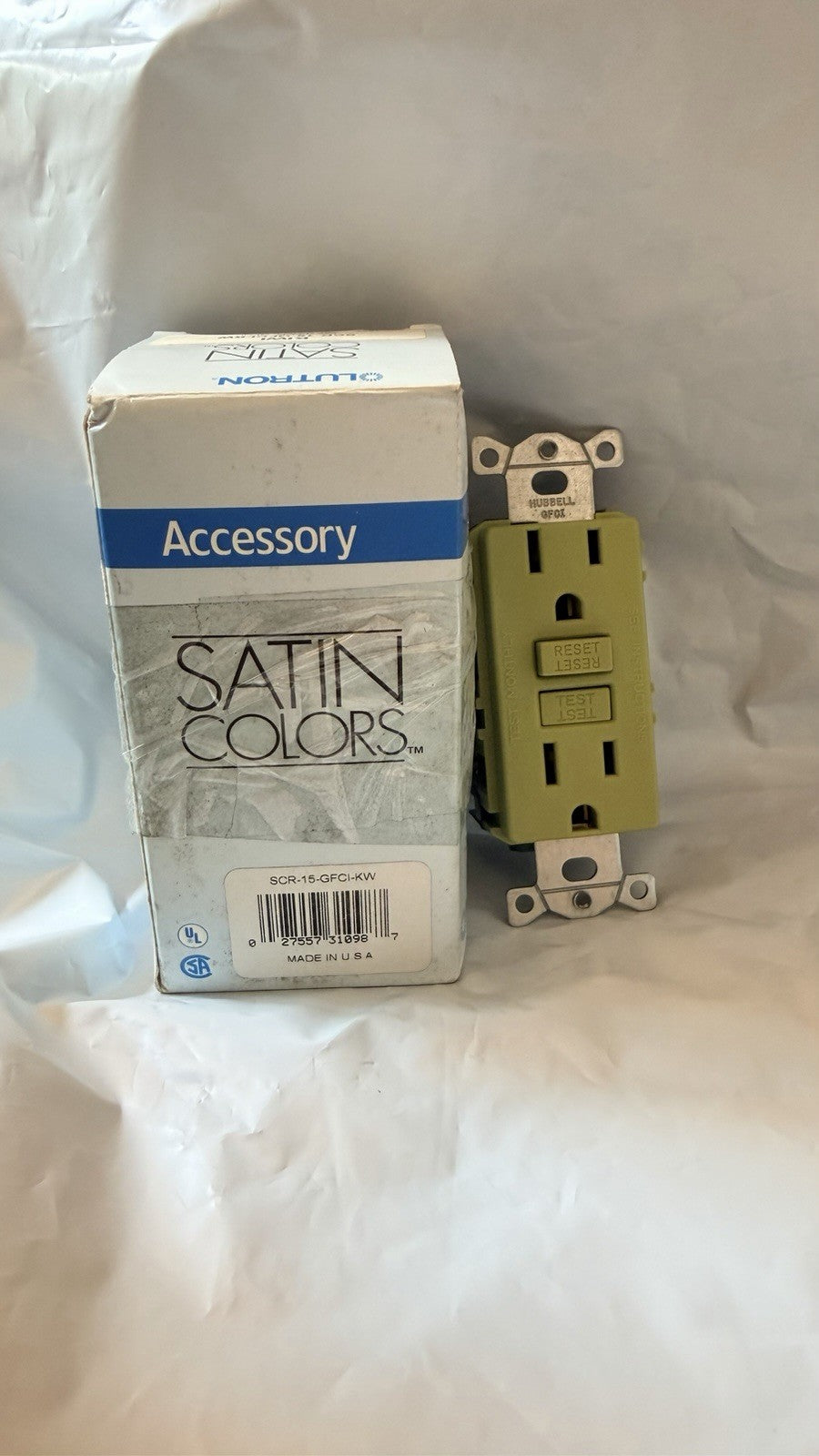 Lutron Satin Colors SCR-15-GFCI-KW 15A 125V GFCI Receptacle Kiwi