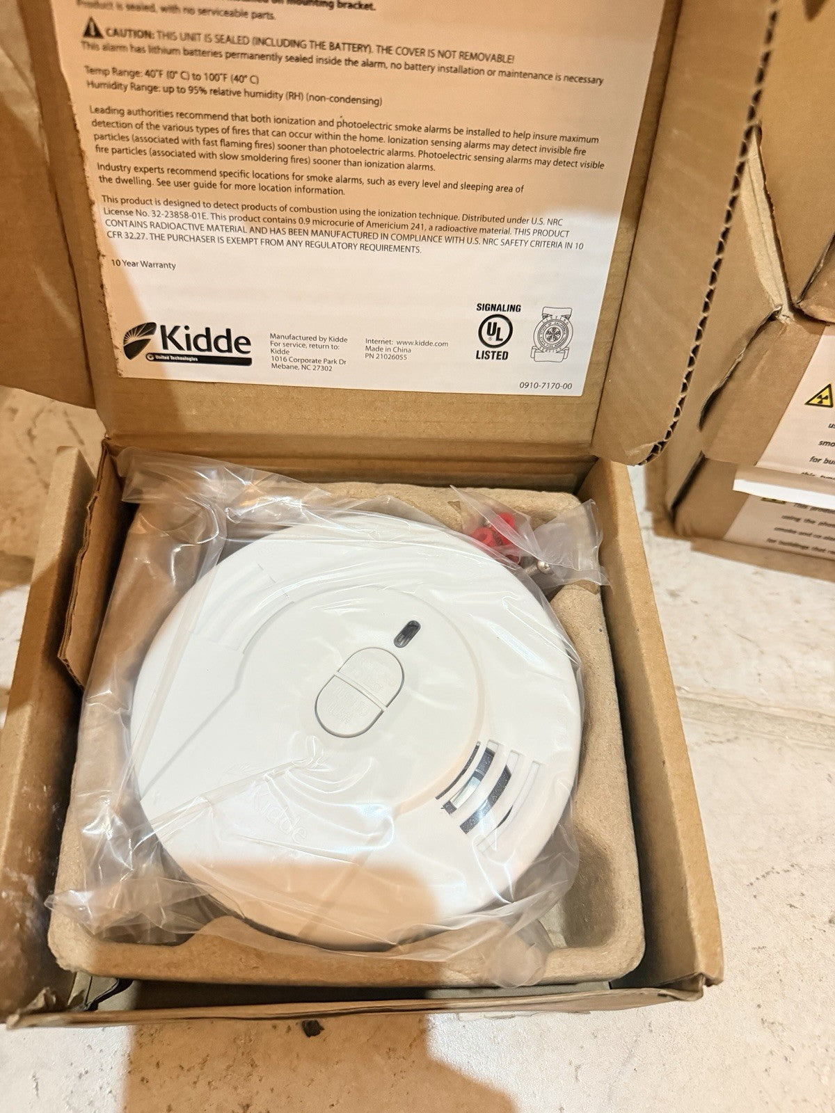 Kidde i9010 Ionization Smoke Alarm 10-Year Sealed Battery 21026055