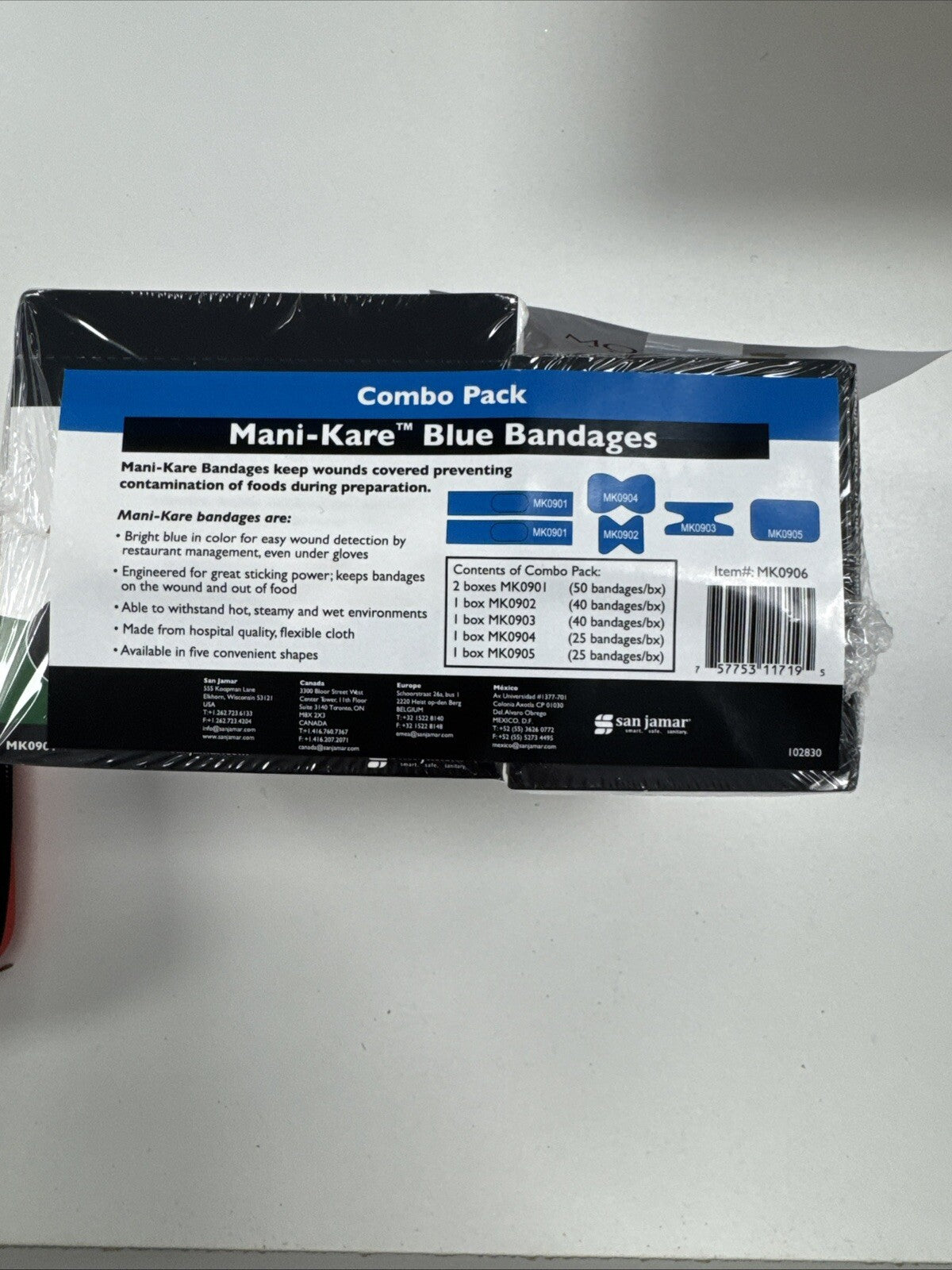 San Jamar MK0906 Mani-Kare BNDG Combo Pack Blue
