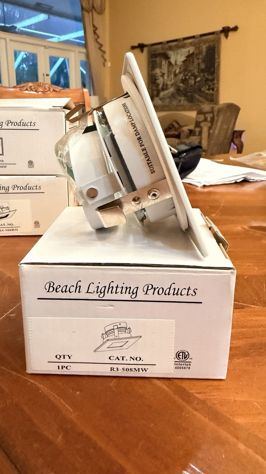 Beach Lighting R3-508MW Square Adjustable Recessed Trim White MR16 50W