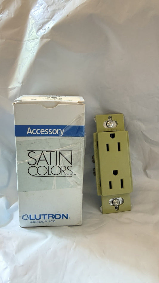 Lutron Satin Colors SCR-15-KW 15A 125V Duplex Receptacle Kiwi - Discontinued