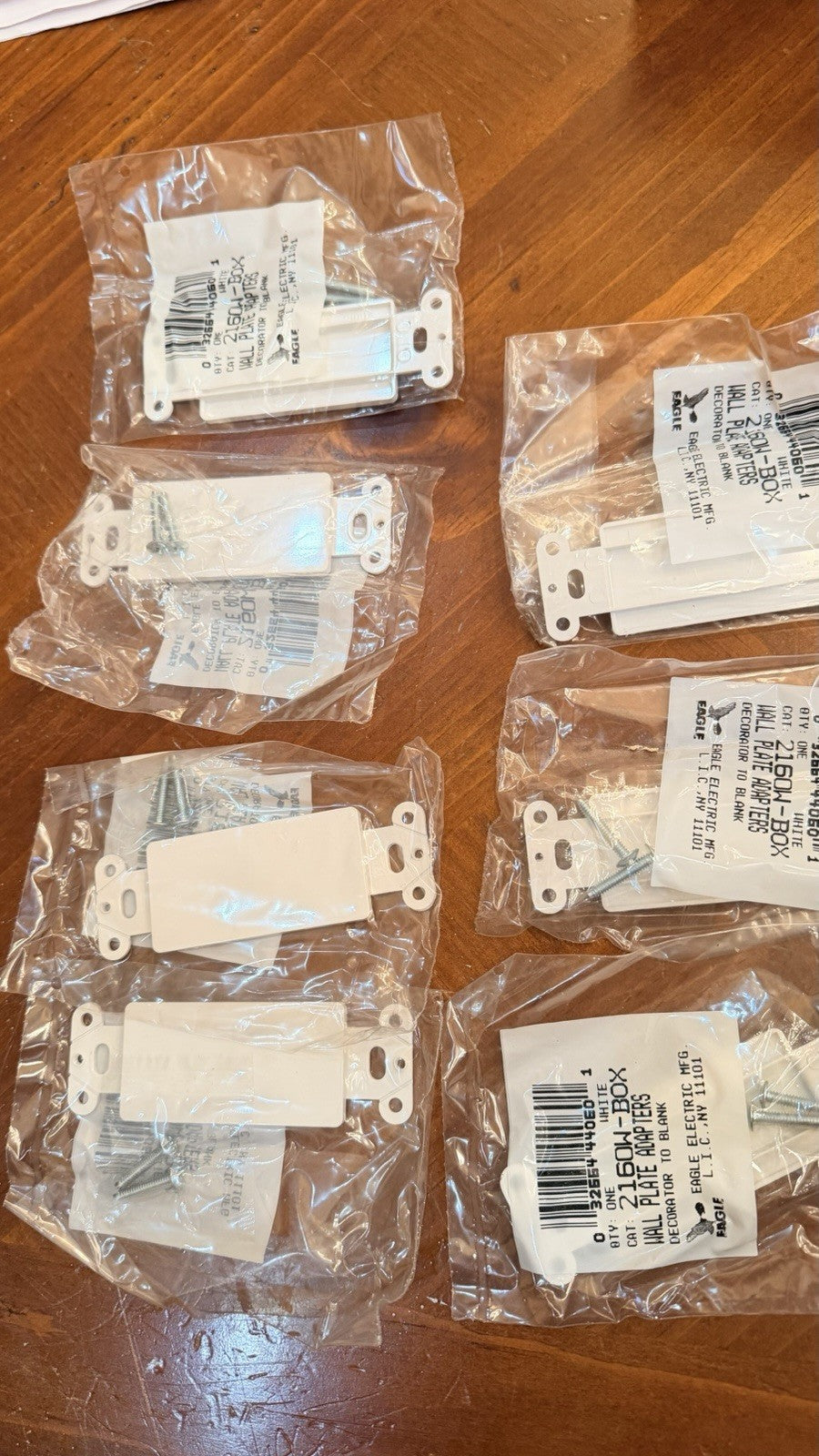 Pack of 7 Eagle 2160V-BOX Decorator to Blank Wall Plate Adapters Ivory