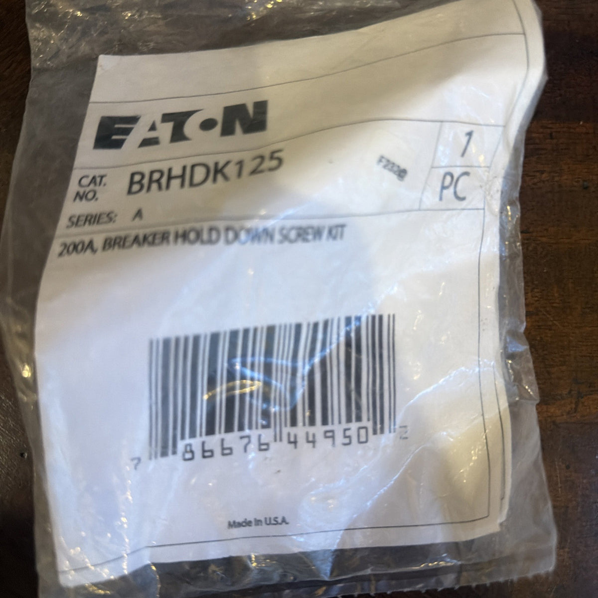 Eaton BRHDK125 Hold Down Screw Kit for Type BR Two Pole Breakers 150-200 Amp