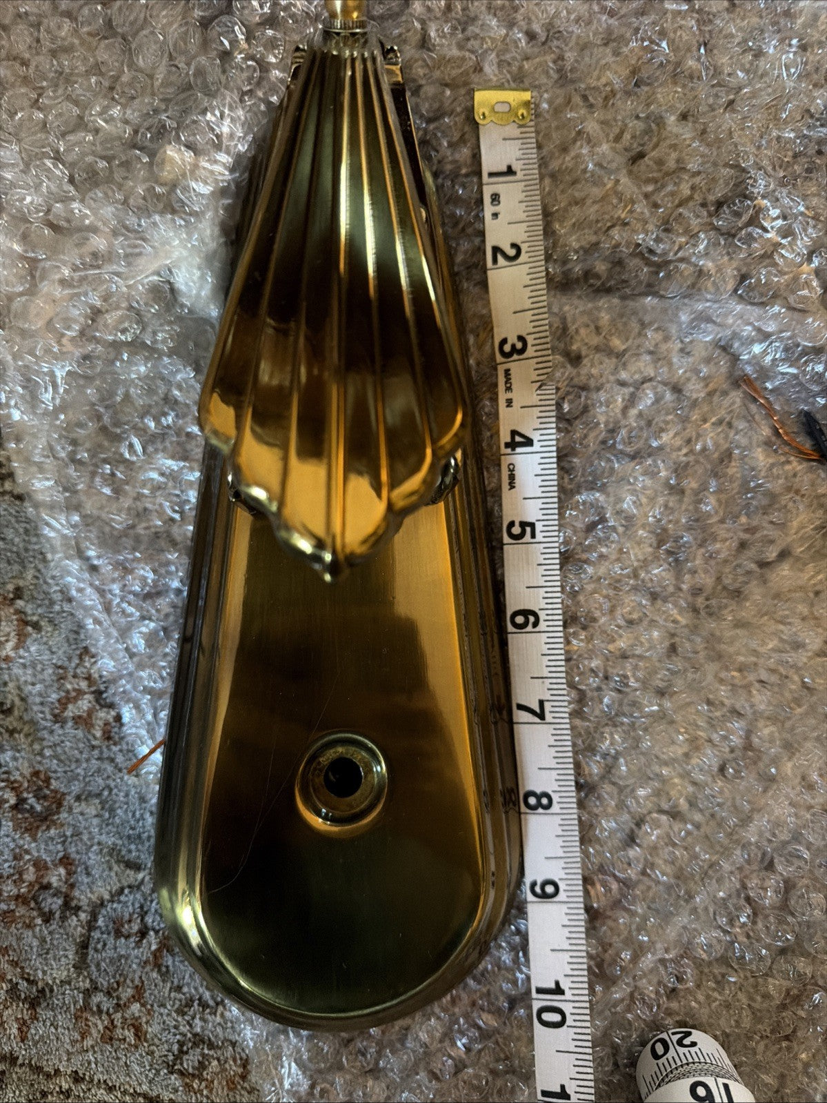 Vintage Solid Brass Shell Fan Wall Sconce Light Set Made in Korea